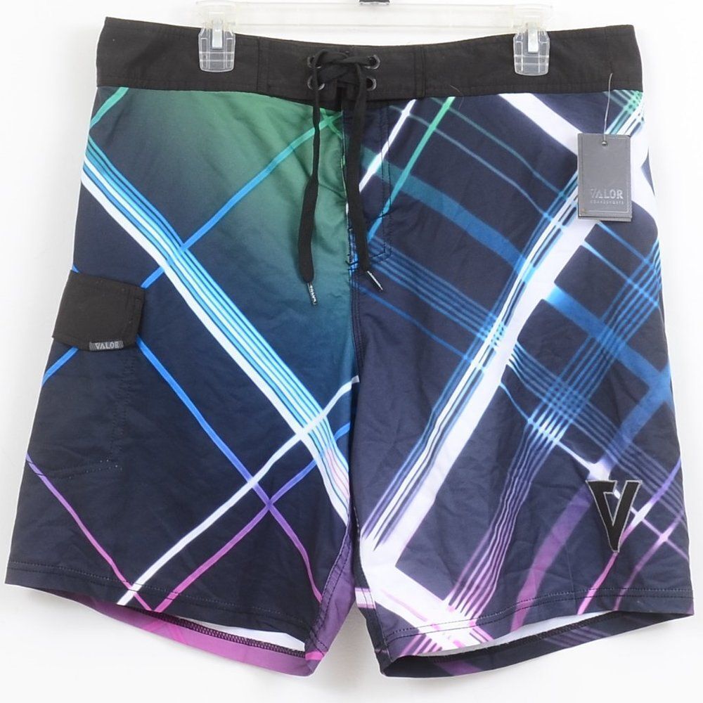 NWT Valor Shoreline 4-Way Stretch Men's Boardshorts Swim‎ Trunks Size 36